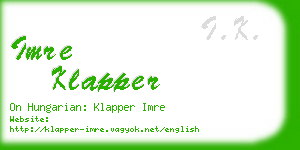 imre klapper business card